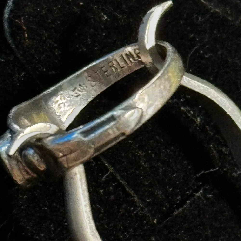 Vintage Native American Turquoise Sterling Silver Midi Knuckle Ring Size 1.75